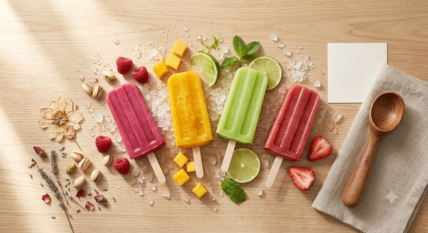 Sucettes glacées artisanales aux fruits