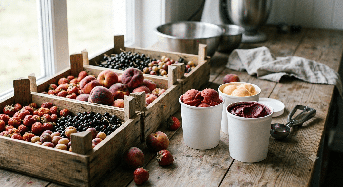 Fruits transformés en sorbets à votre marque