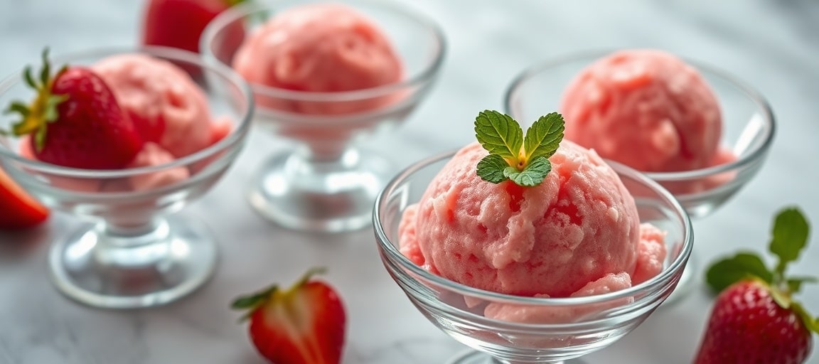 atelier glacier en Auvergne : sorbet fraise a facon