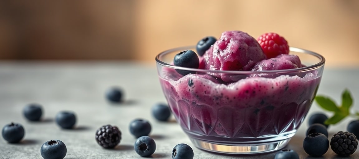 atelier glacier en Auvergne : sorbet myrtille a facon